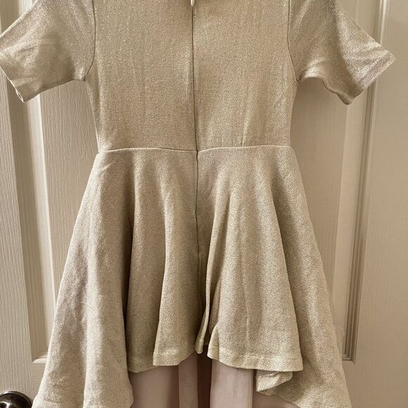 Joyfolie Roselyn Petticoat Dress in Gold Tulle Hi-Low Mia Joy Girls Size 5 - Picture 13 of 15